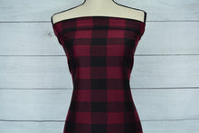 Load image into Gallery viewer, ELIZA--DOUBLE KNIT--BUFFALO PLAID--BURGANDY