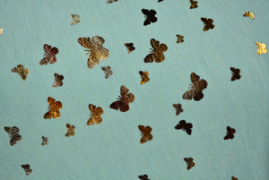 ANGELICA--FRENCH TERRY, 2 TONE FOIL BUTTERFLIES-------SOLD OUT
