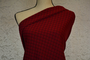 DONA ROSE--QUILTED DOUBLE KNIT--DEEP RED/BLACK