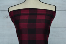 Load image into Gallery viewer, ELIZA--DOUBLE KNIT--BUFFALO PLAID--BURGANDY