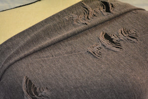 LUCINDA--DISTRESSED KNIT--CHARCOAL